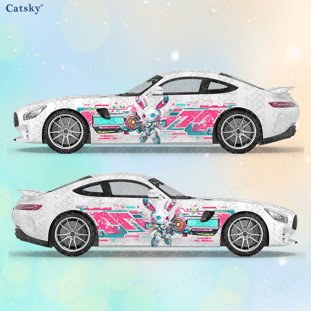 I Tech Accessories - 2pcs Cyberpunk Line Tech Bunny Car