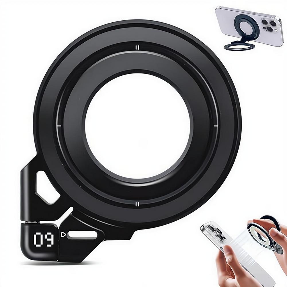 Phone Stand Aluminum - Foldable Magnetic Ring Grip Omnidirectional Rotation