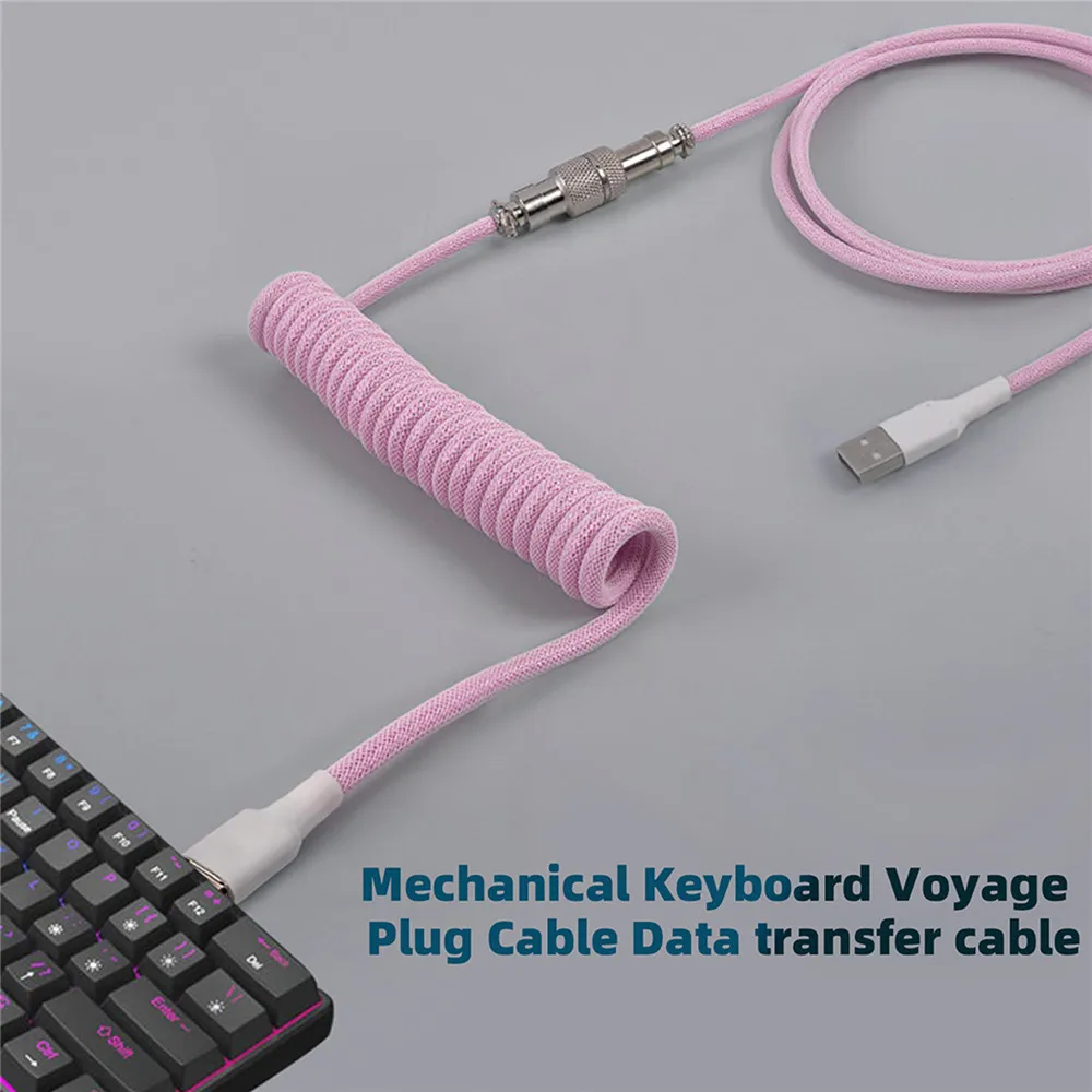 Tech Desktop Accessories - New Mechanical Keyboard Coiled Cable Wire
