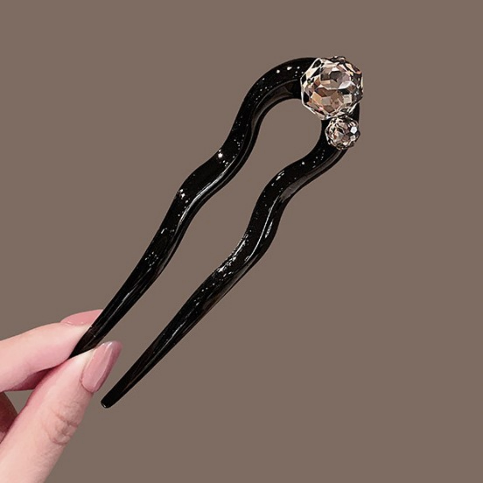 Tech Accessories For Women - 1PC Crystal Hair Fork,Black Elegant Hair