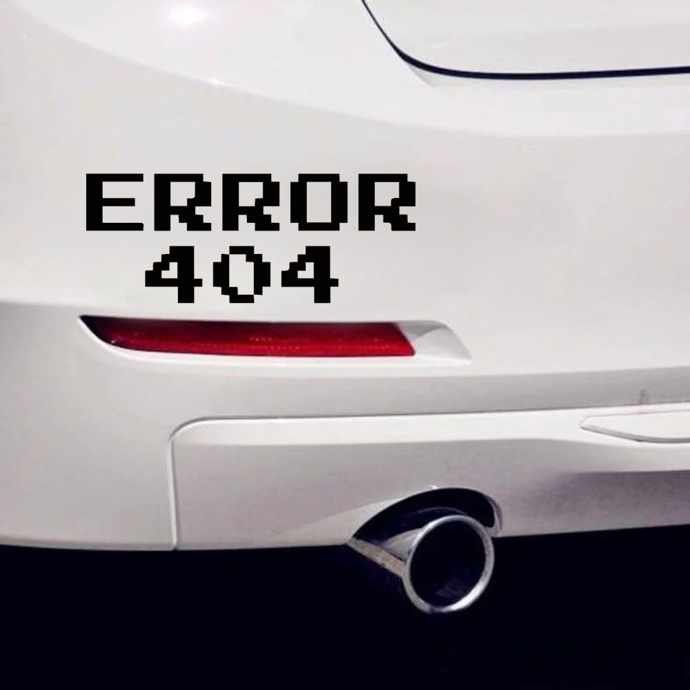 Tech Accessories For Laptop - Error 404 Pixel Font Car Sticker