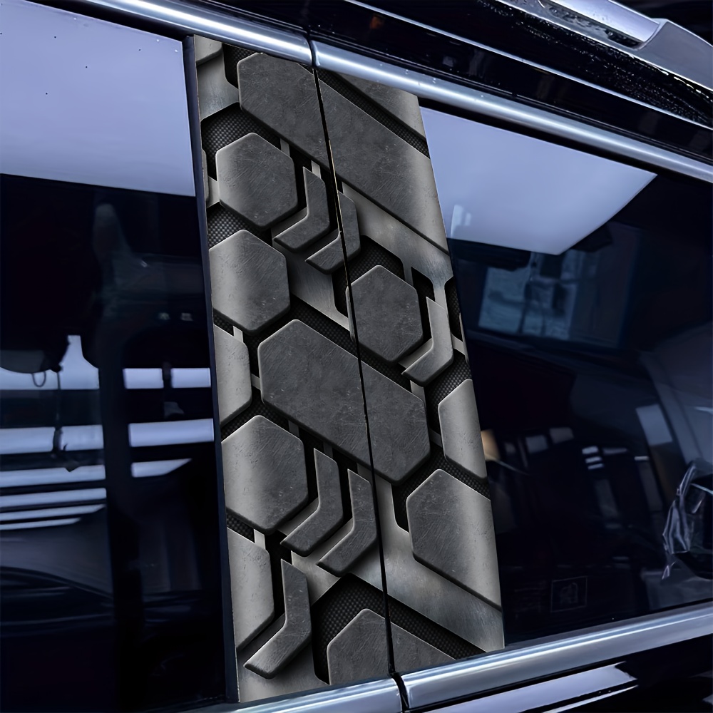 Tech Accessories For Laptop - 2-Piece Metal Tech Pattern Car Sticker: