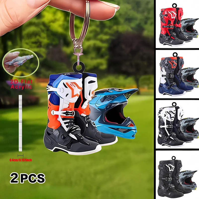 2PCS 2D Flat Motocross Keychai - Tech Accessories Bag recension och pris