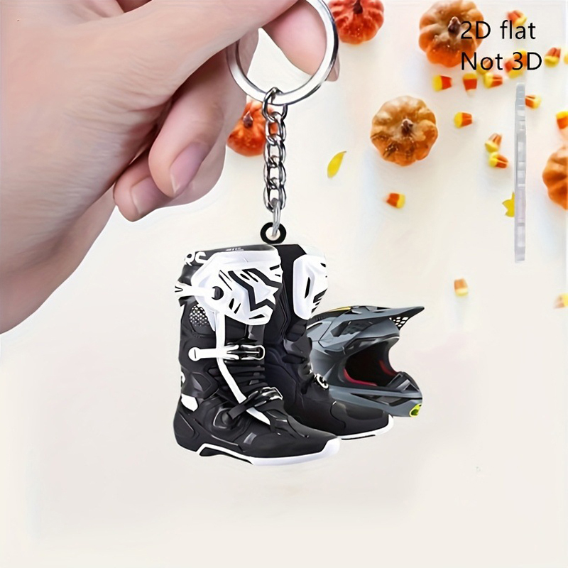 2PCS 2D Flat Motocross Keychai - Tech Accessories Bag recension och pris