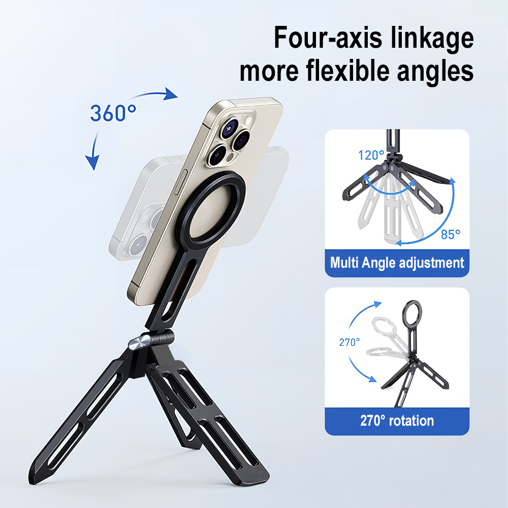Magnetic Phone Holder Four-axi - Phone Stand Aluminum recension och pris