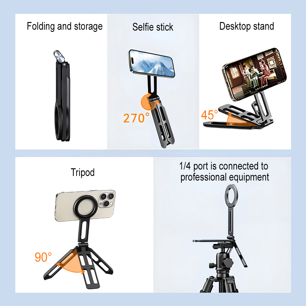 Magnetic Phone Holder Four-axi - Phone Stand Aluminum recension och pris