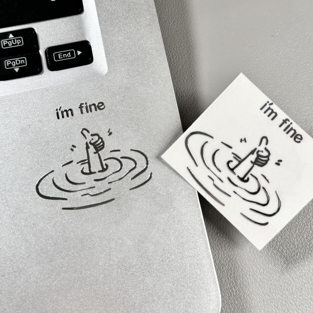 5/10Pcs I'M Fine, Funny, Sarca - Tech Accessories For Laptop recension och pris