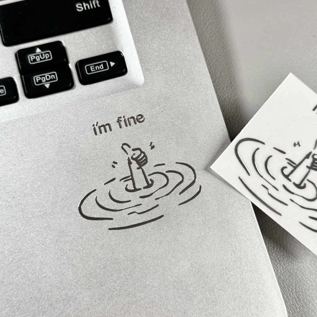 5/10Pcs I'M Fine, Funny, Sarca - Tech Accessories For Laptop recension och pris